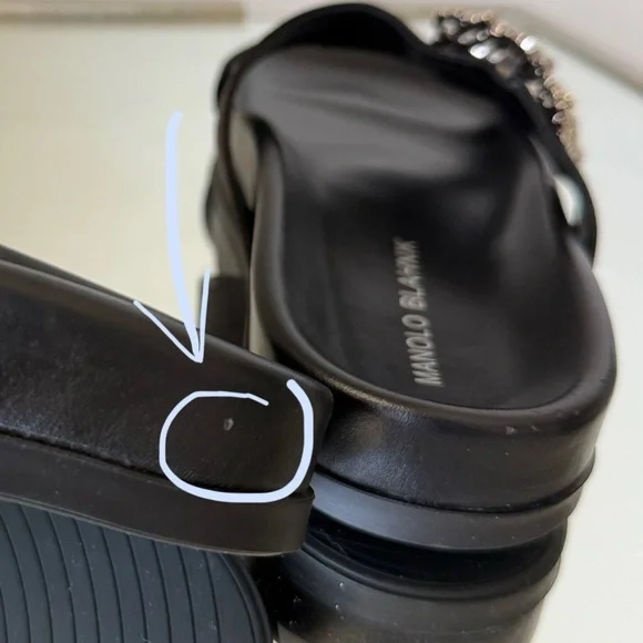 New MANOLO BLAHNIK Chilanghi Crystal Buckle Slide Sandals $1,095 37 - Picture 10 of 13